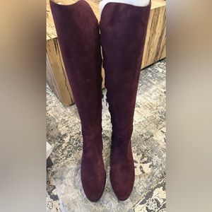 Vince Camuto Parle Over The Knee Corset Boots 
Vintage Claret. Women’s size 10M.